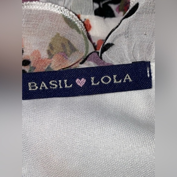 Basil & Lola Chiffon‎ Coquette Milkmaid Sheer Floral Mini Dress Fairycore Size M - Picture 3 of 7